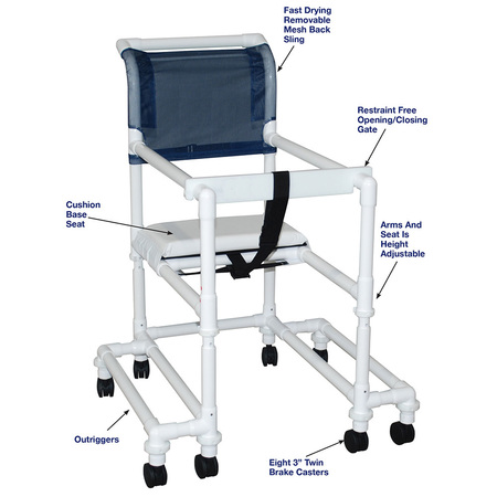 MJM INTERNAITONAL Tall Walker With Outriggers, Standard Mesh - Yellow 418-OR-3TW-T-SM-YL